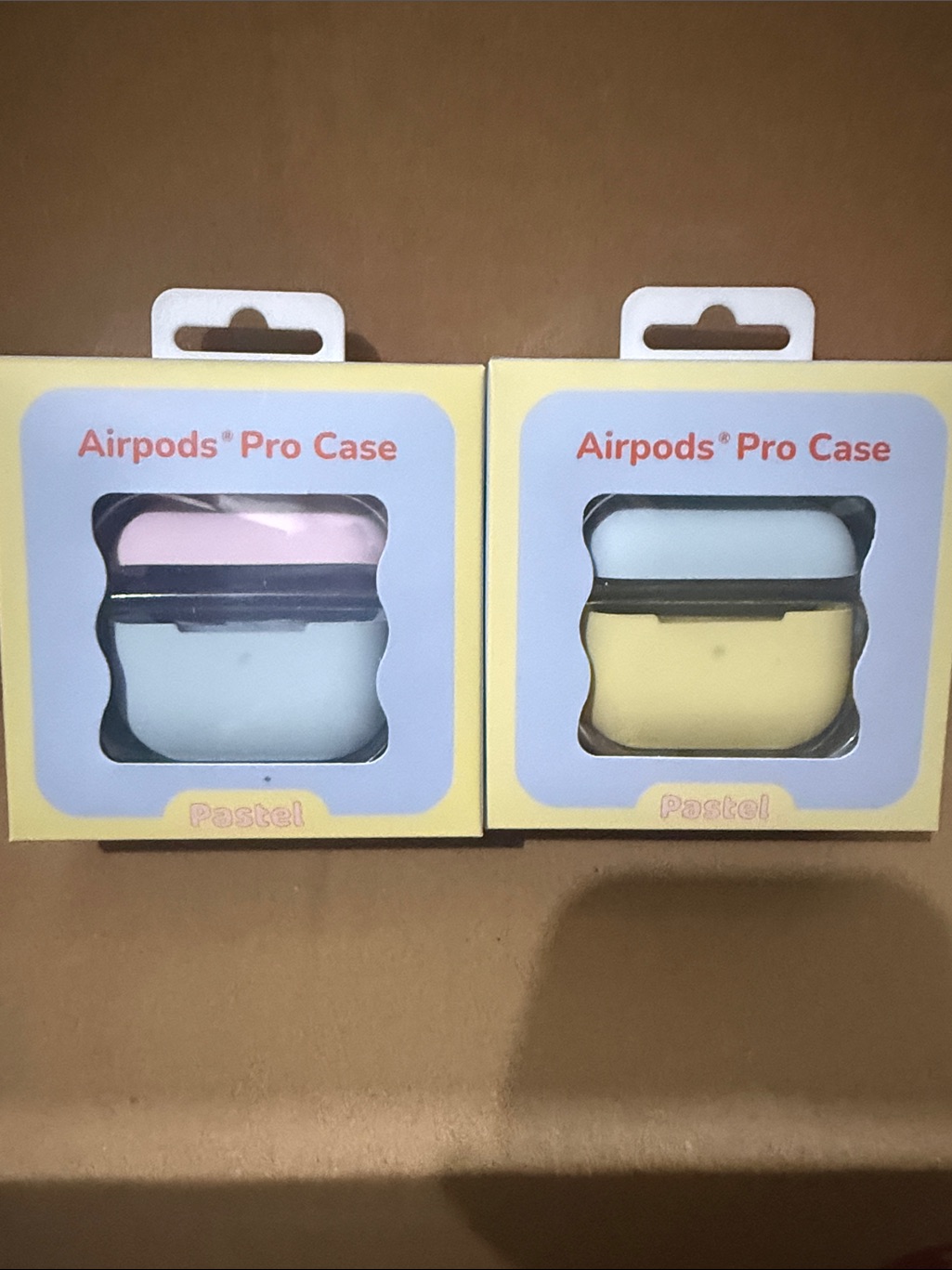 5 For 5 Pastel TwoTone Airpods Pro Case PinkBlue And BlueYellow